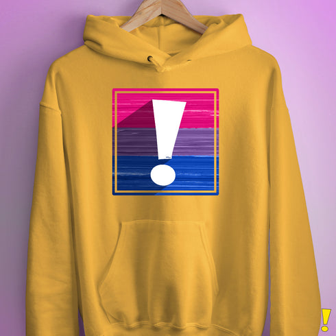 Bisexual Pride Flag Exclamation Point Hoodie - Mustard